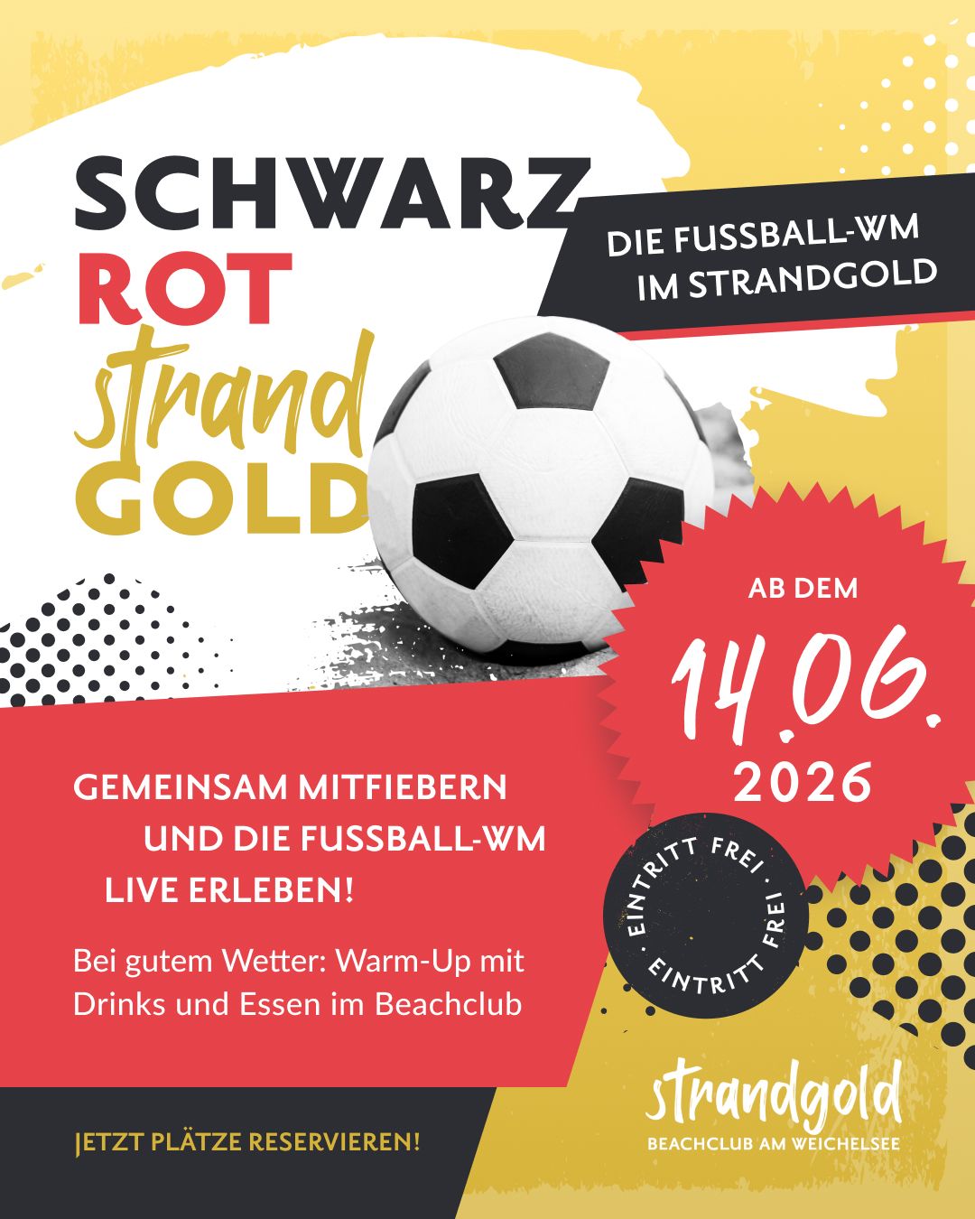 Schwarz-Rot-Strandgold - die WM Party