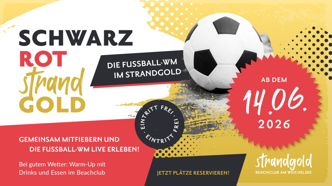 Schwarz-Rot-Strandgold - die WM Party