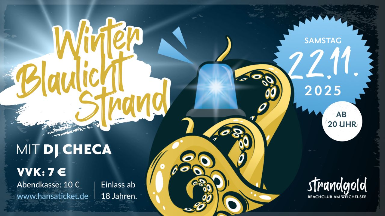 WinterBlaulicht­Strand