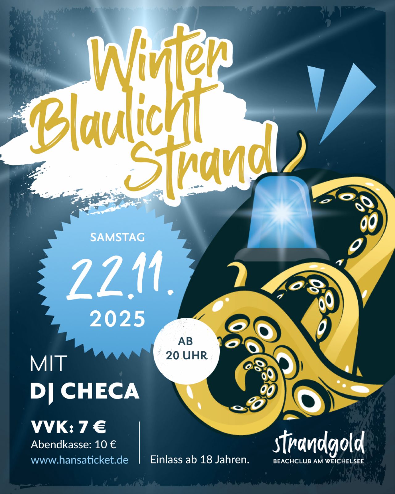 WinterBlaulicht­Strand